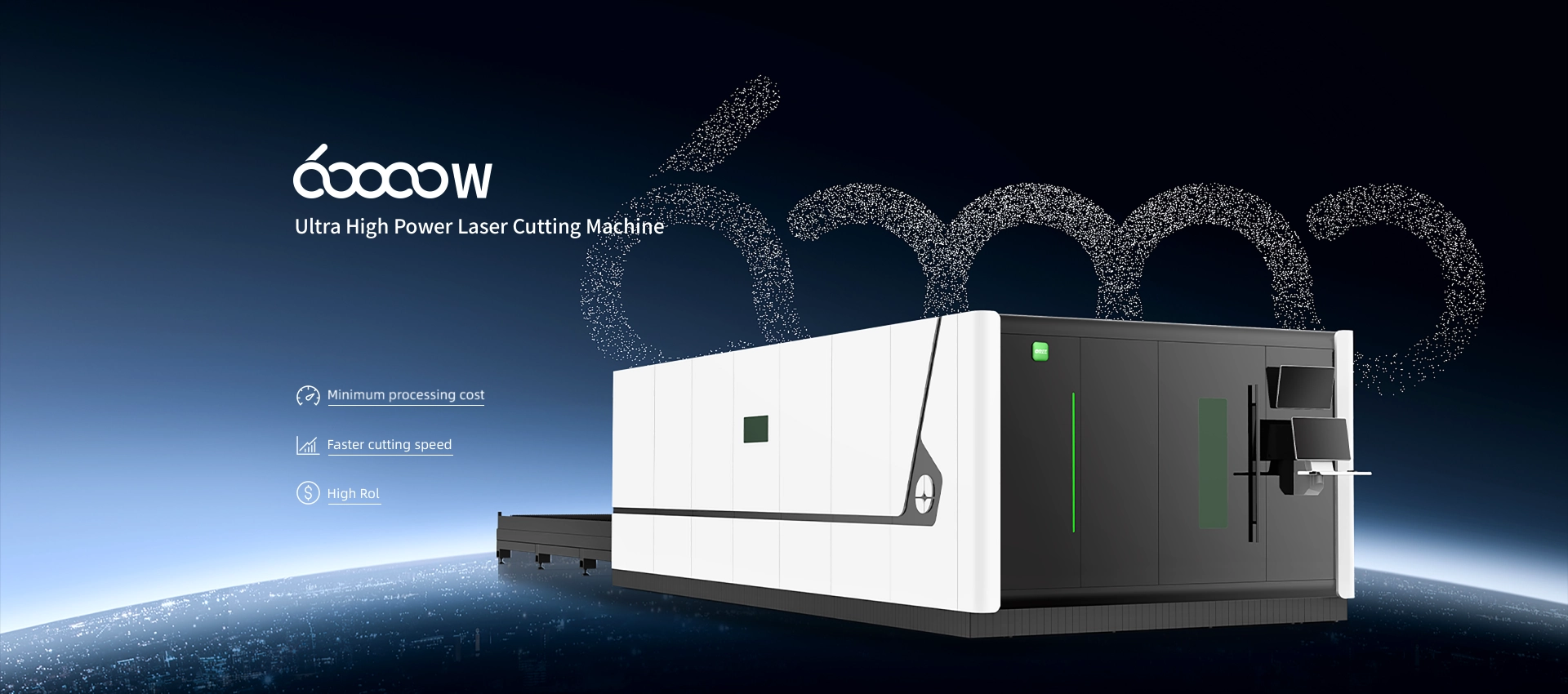 60000w high power metal fiber laser cutting machine